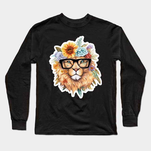 Lion illustration Long Sleeve T-Shirt by Zoo state of mind